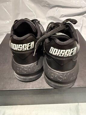 Versace Black Leather Platform comfortable Sneakers size 40 women’s fits 9.5